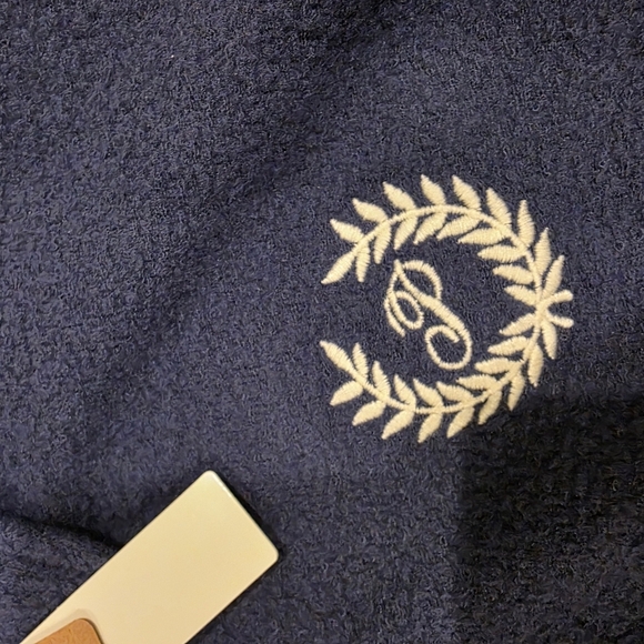 Pink Victoria Secret XS Blue Half-Zip Sweatshirt White Stripes Nwt - Picture 4 of 5